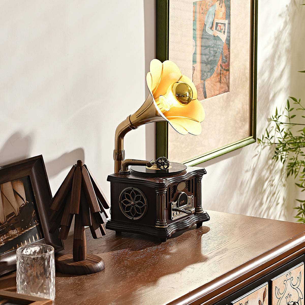 Fonografbordlampe
