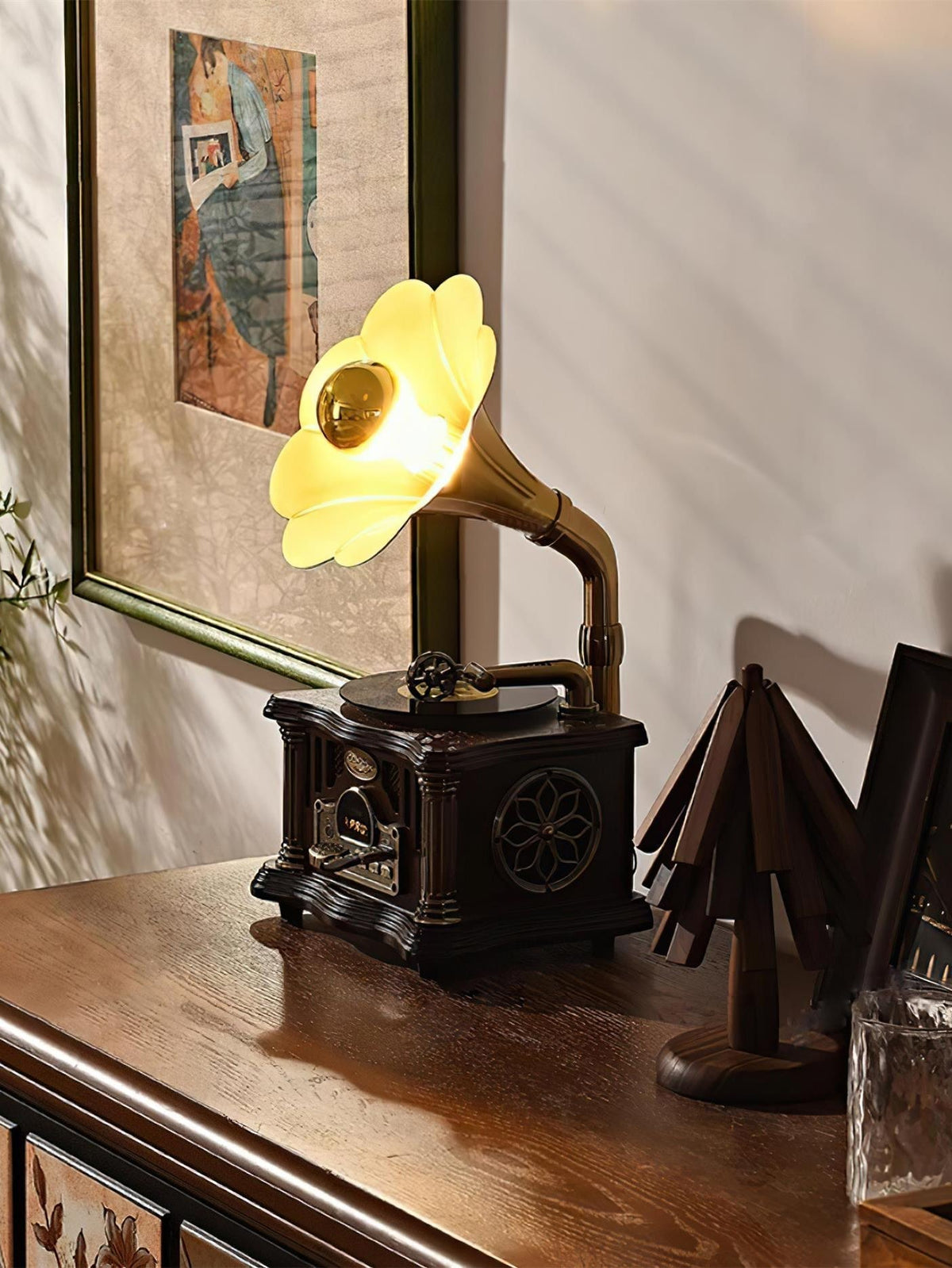 Fonografbordlampe