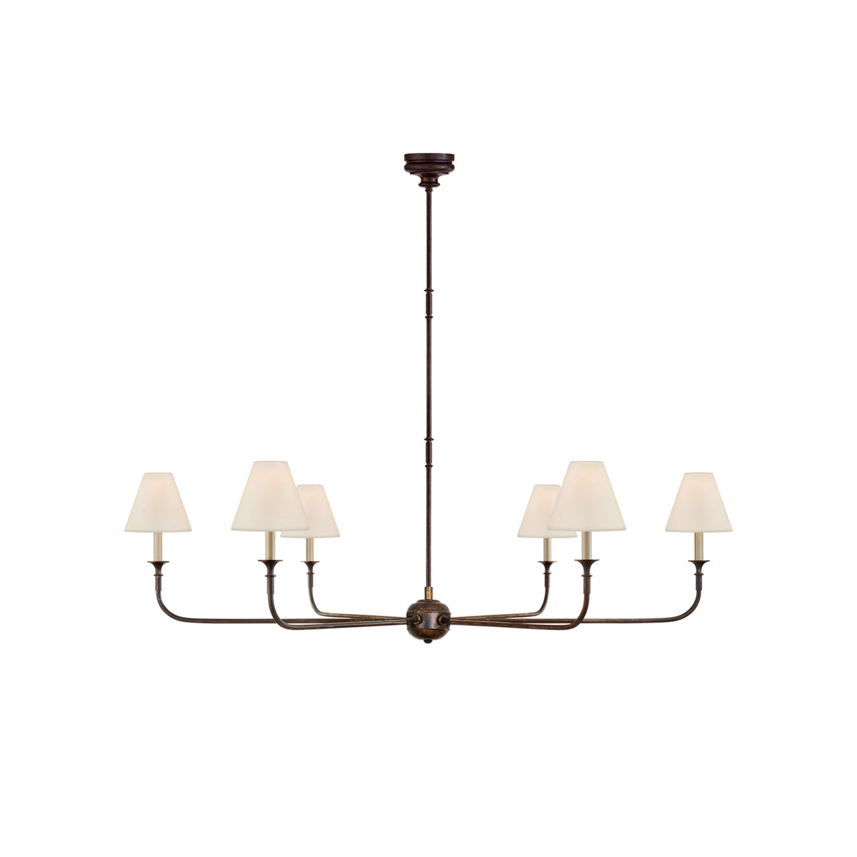 Arthaila vintage industriel stor lysekrone i stof