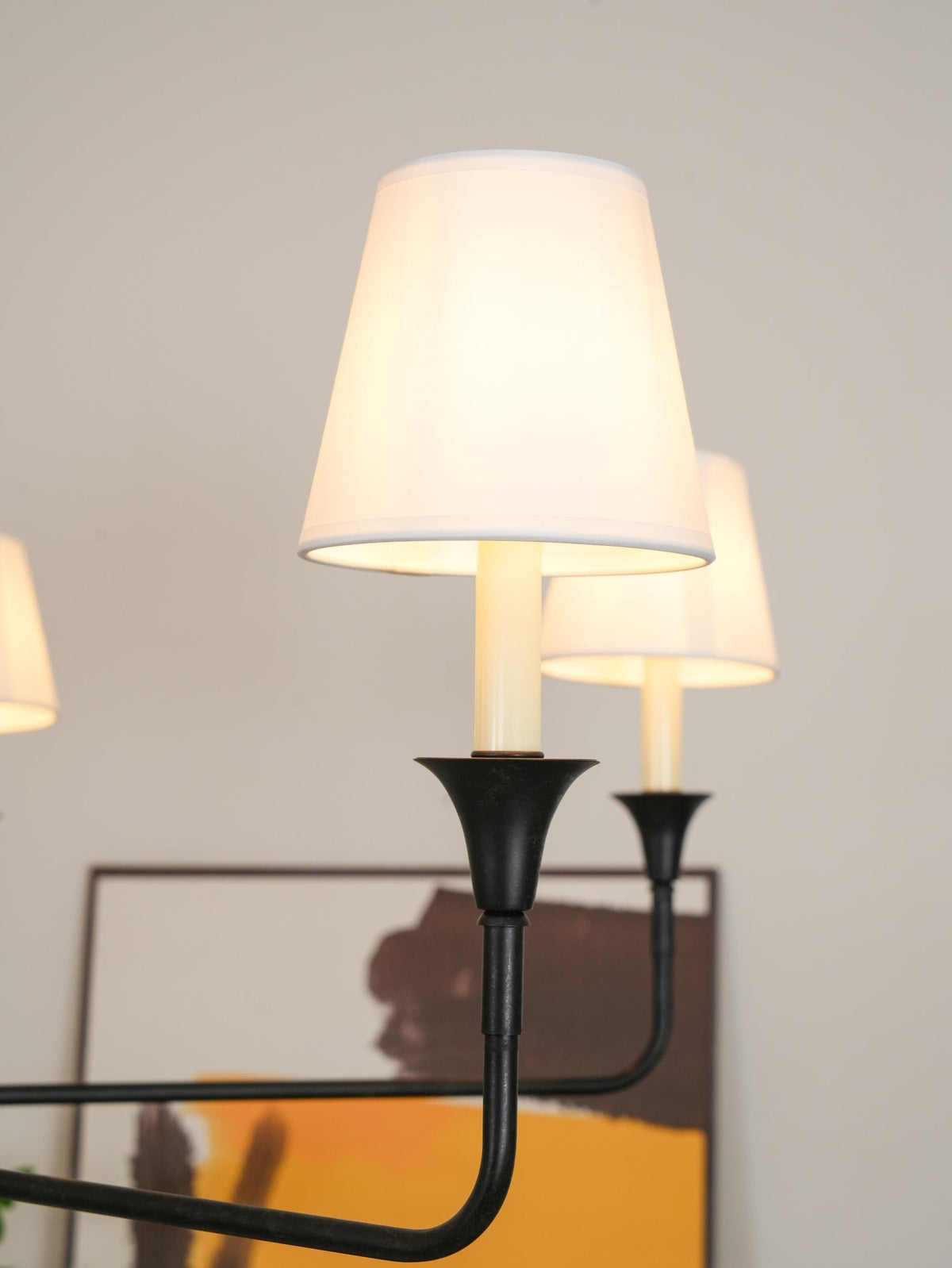 Arthaila vintage industriel stor lysekrone i stof