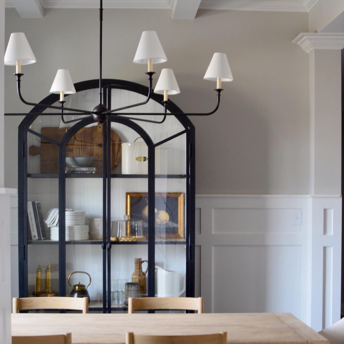 Arthaila vintage industriel stor lysekrone i stof