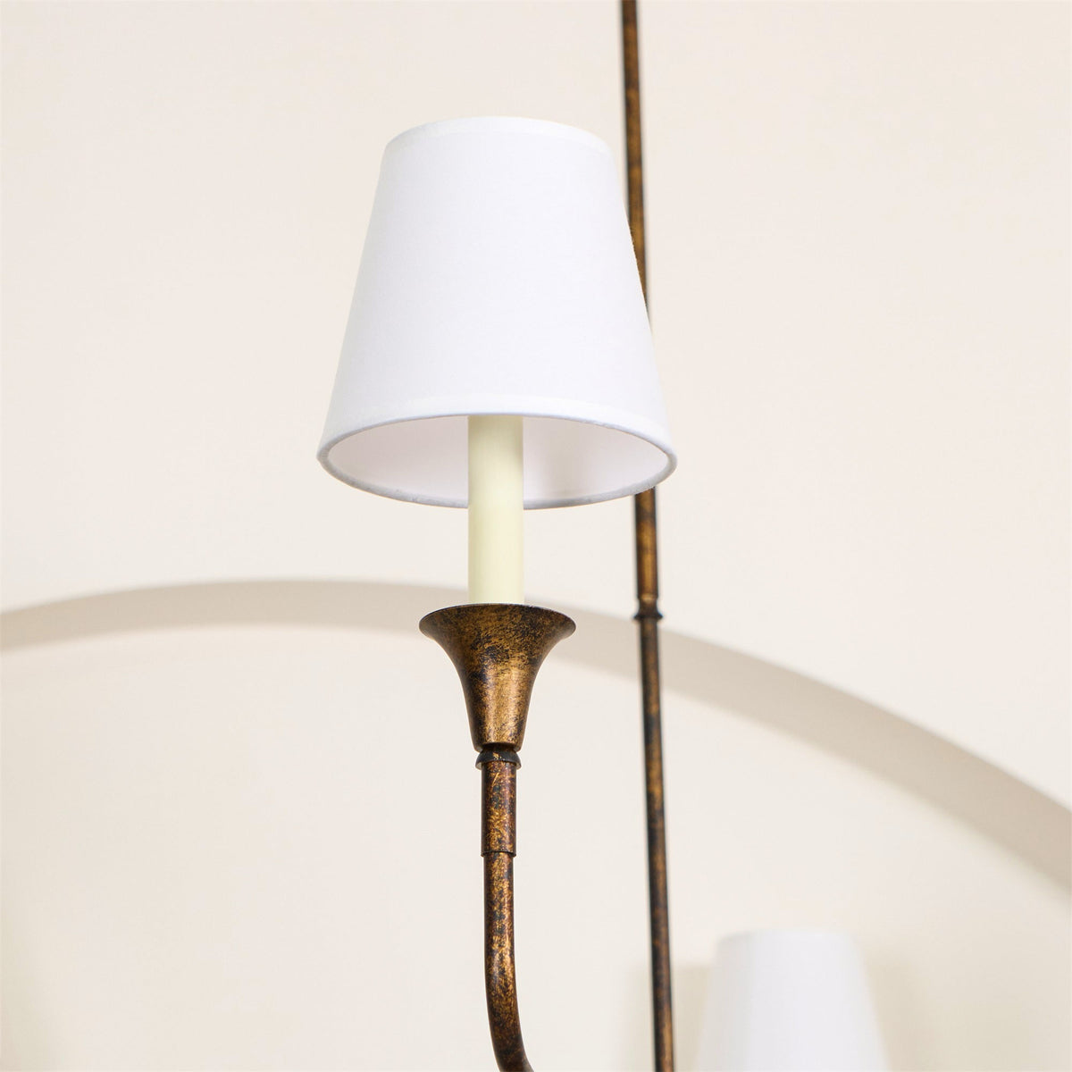 Arthaila vintage industriel stor lysekrone i stof