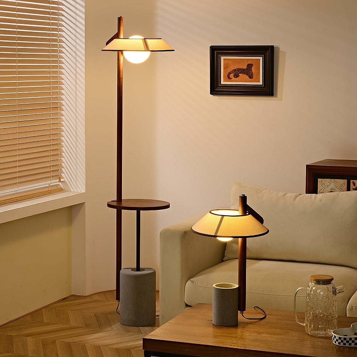 Mirz minimalistisk gulvlampe i valnøddetræ