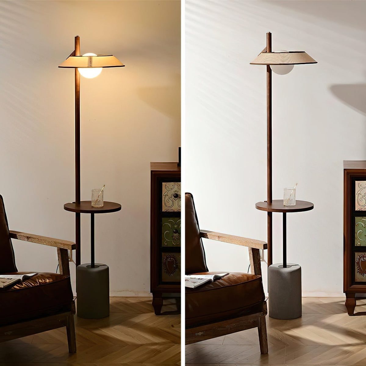 Mirz minimalistisk gulvlampe i valnøddetræ