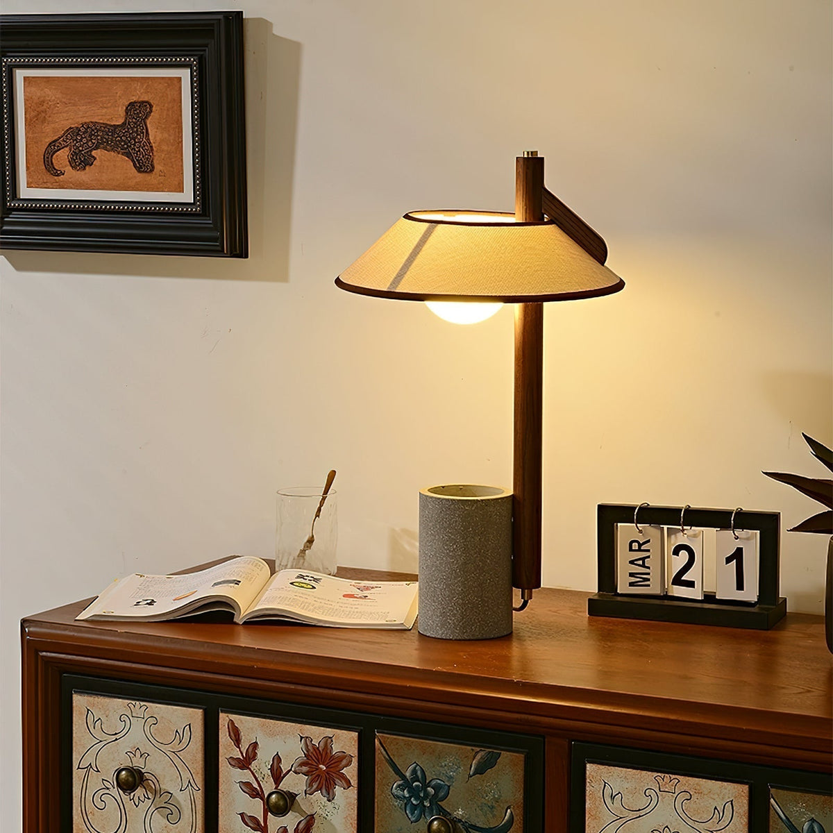 Damon minimalistisk bordlampe i træ
