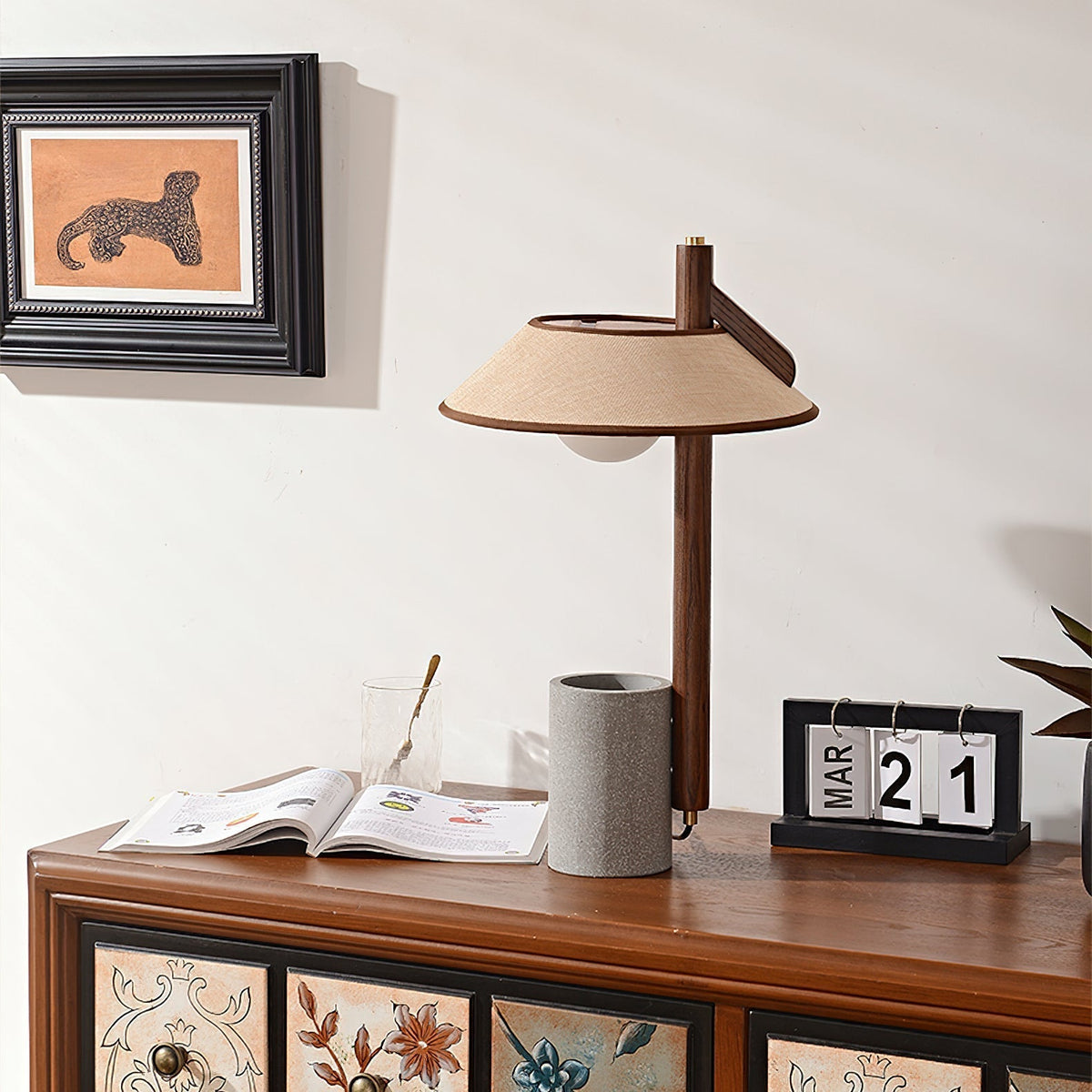 Damon minimalistisk bordlampe i træ