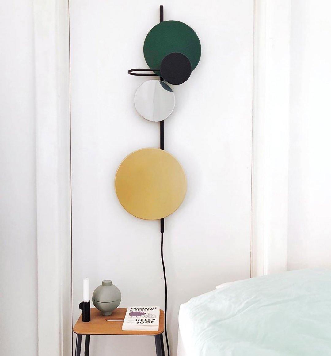 Mirq konstnärlig vägglampa med magnetiska skivor