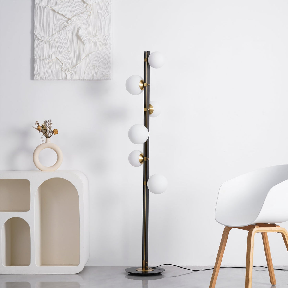 Candeeiro de pé elegante de vidro Eireneria