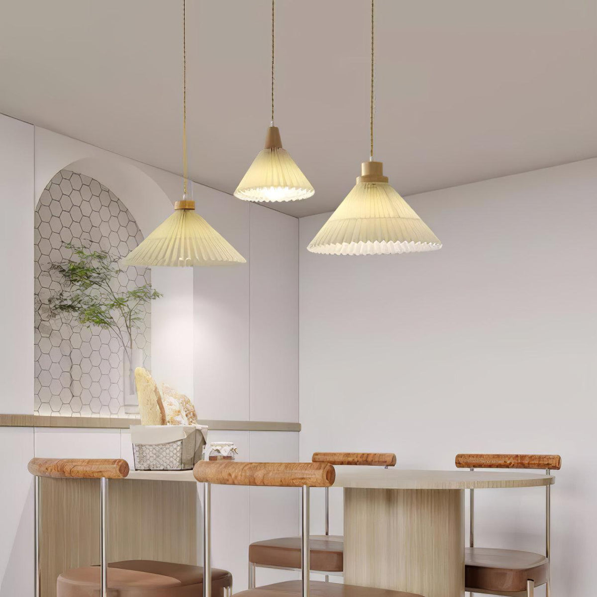 Rinisora modern pendellampa i trä