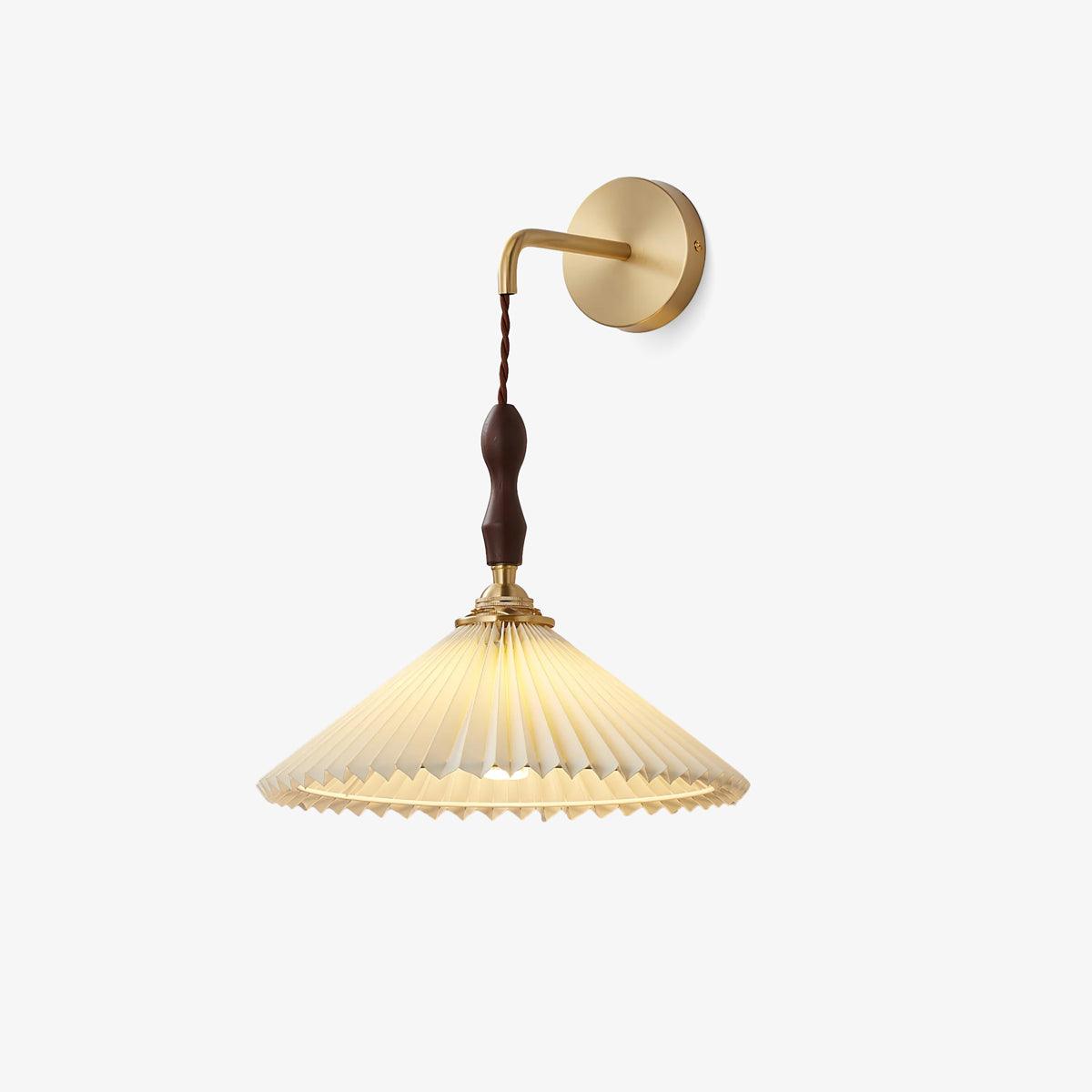 Mordan Premium Eleganssi laskostettu pähkinäpuinen seinävalaisin