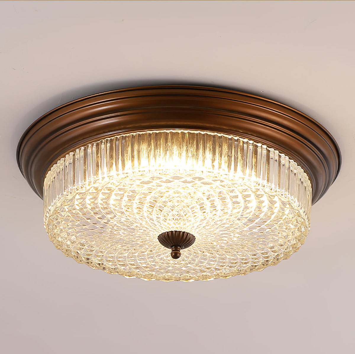 Luminária de teto Ulcarir em vidro, retro e rente ao teto
