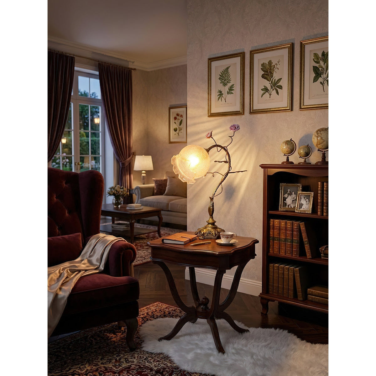 Primavera-blomstret bordlampe