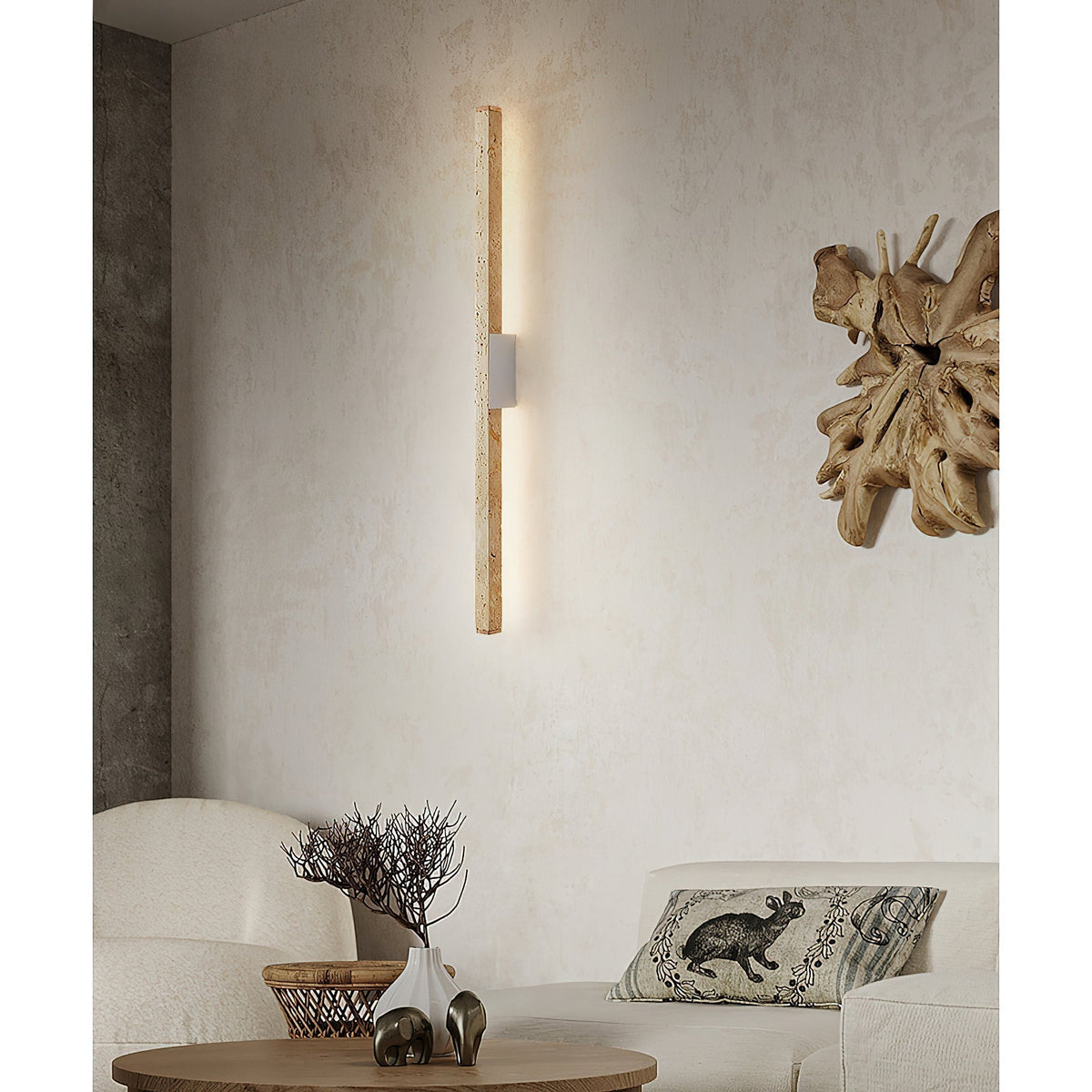 Vivyna-travertinvæglampe