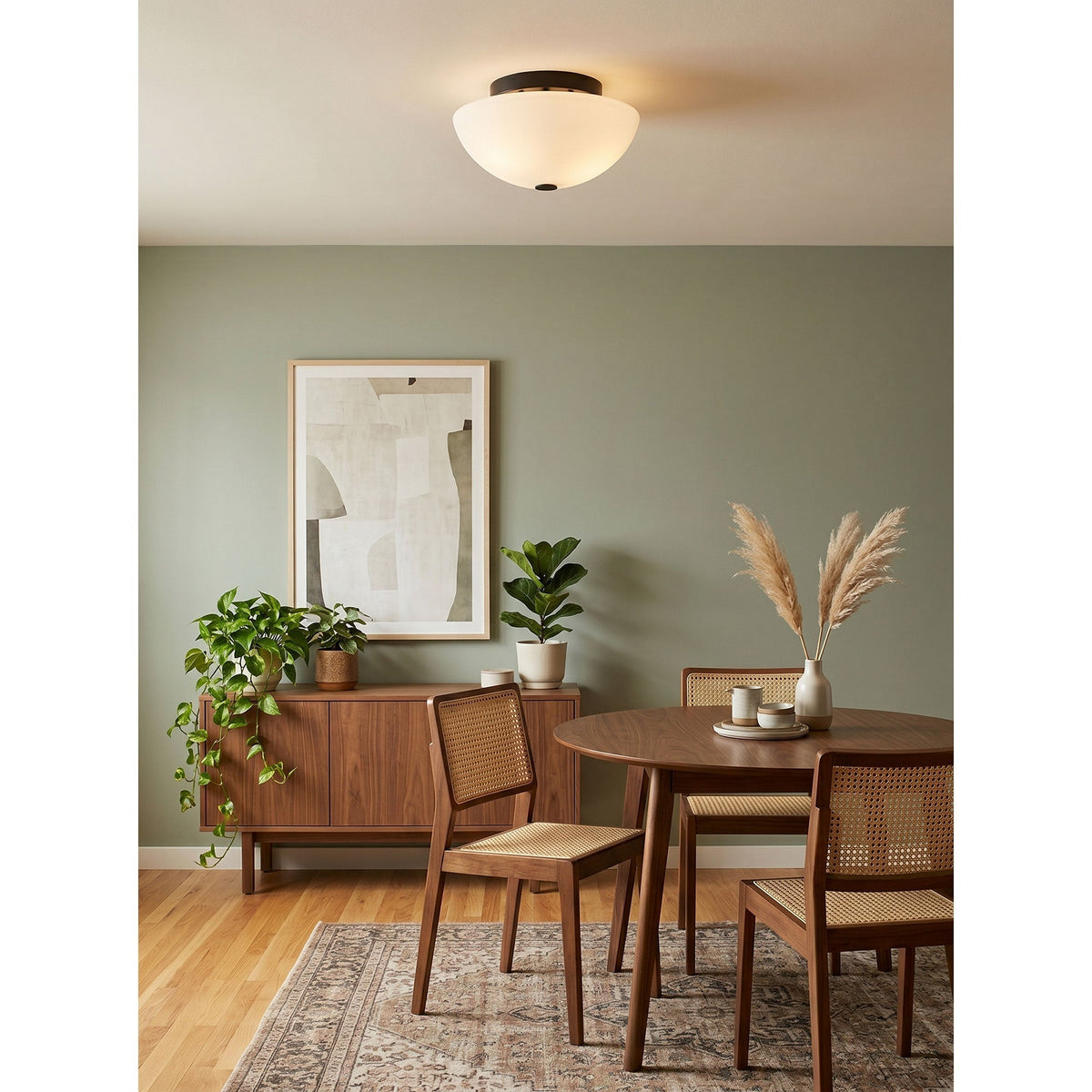 Rivirelle-kuppelformet flush-loftslampe