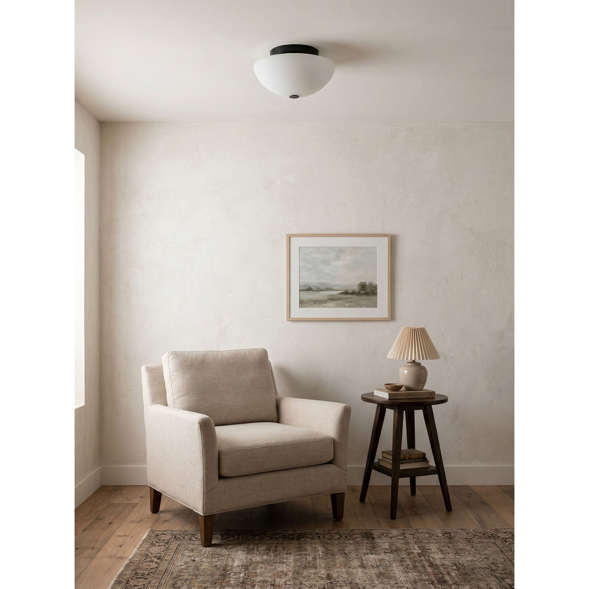 Rivirelle-kuppelformet flush-loftslampe