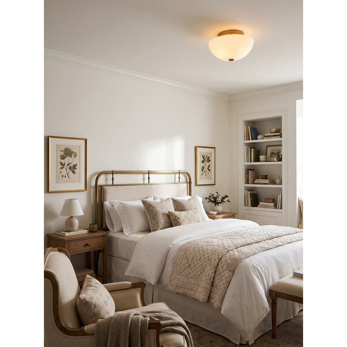 Rivirelle-kuppelformet flush-loftslampe