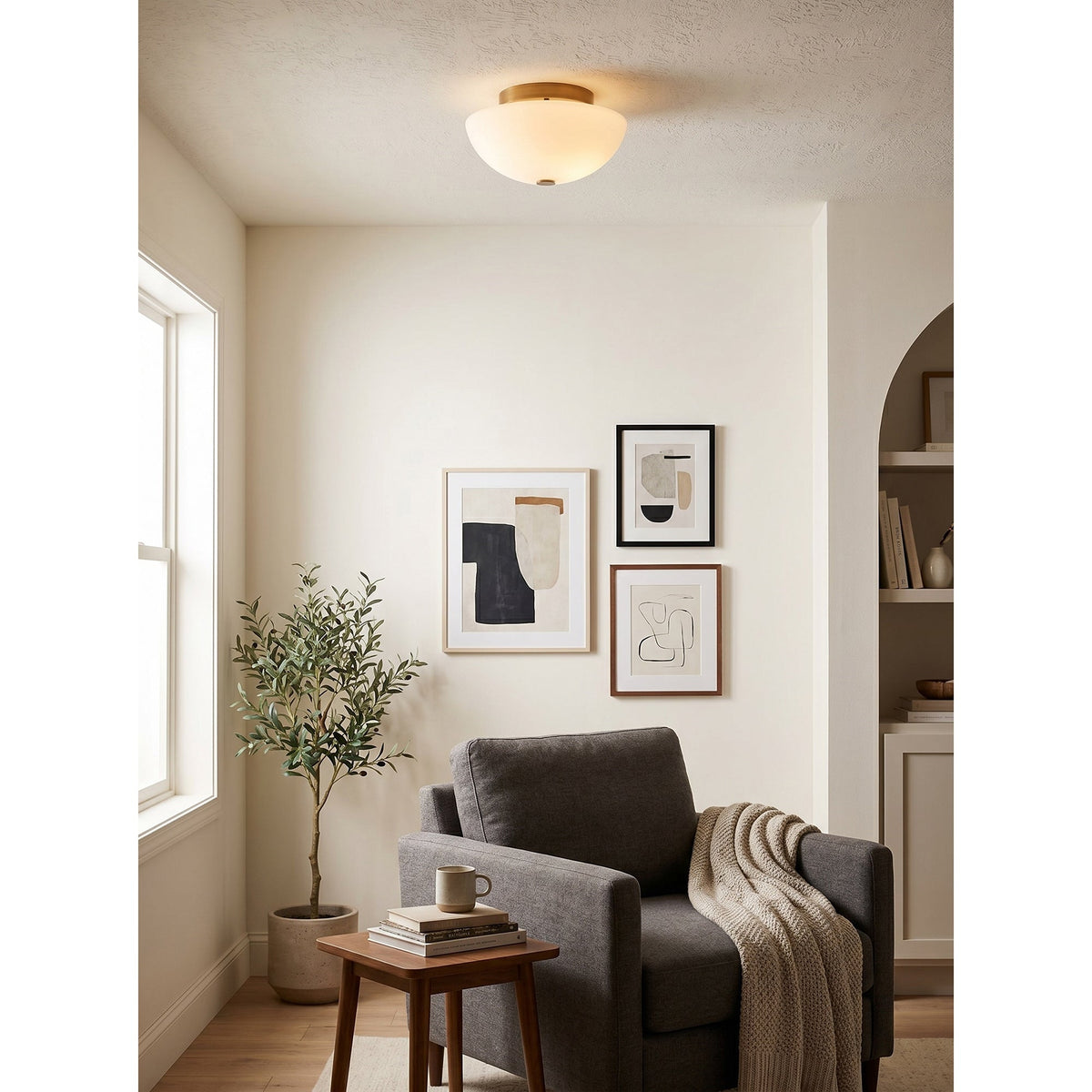 Rivirelle-kuppelformet flush-loftslampe