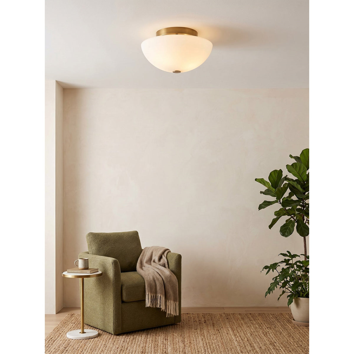 Rivirelle-kuppelformet flush-loftslampe
