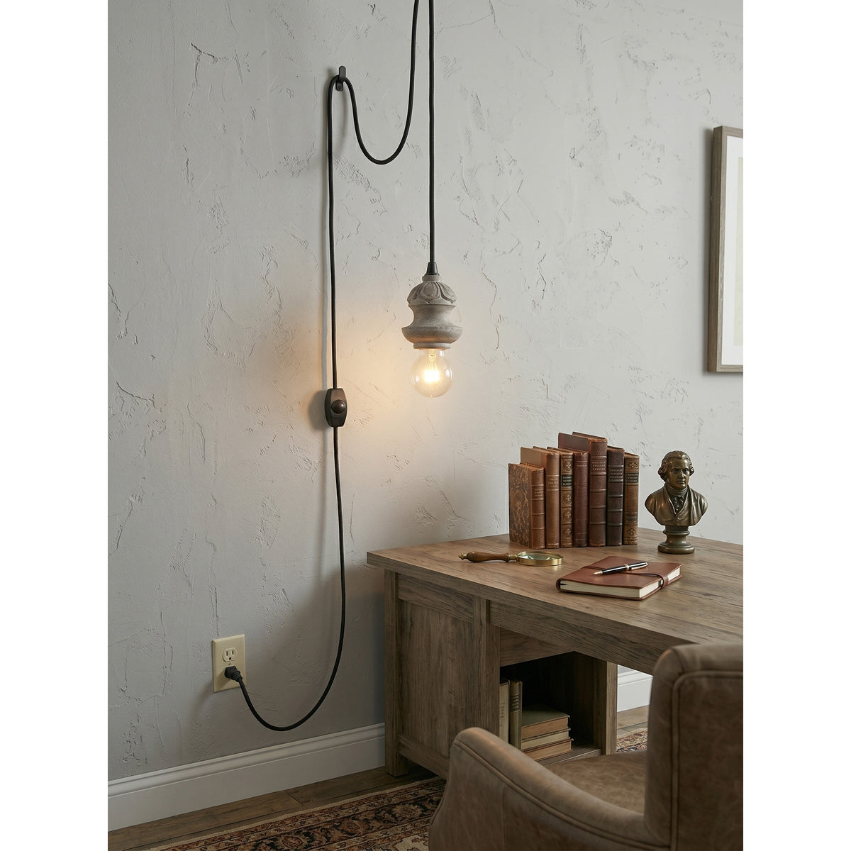 Vornel-trælampe med ledning