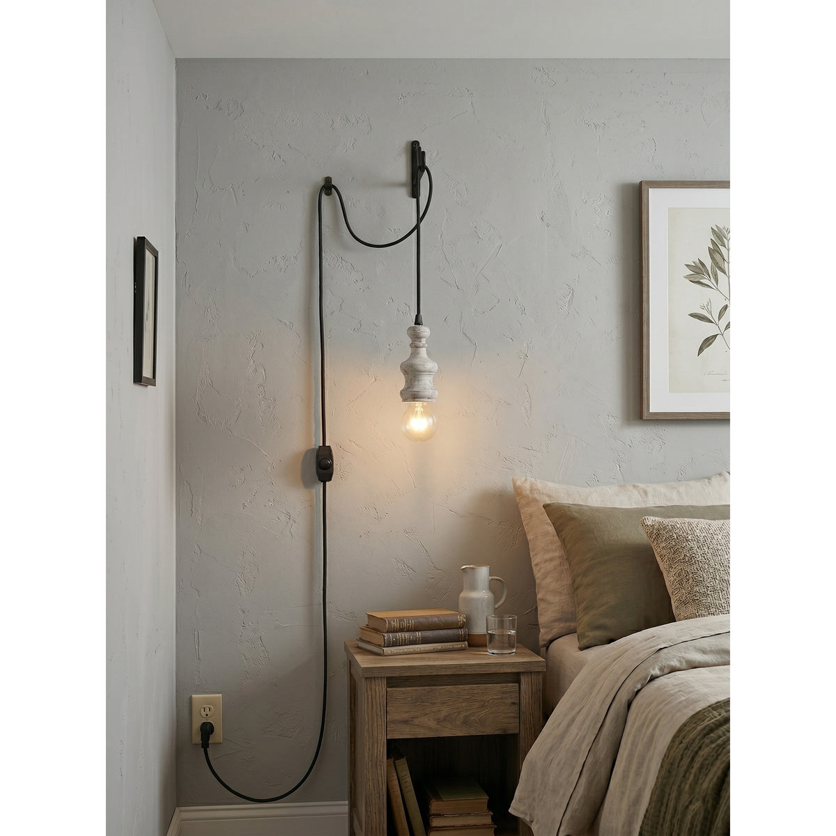 Vornel-trælampe med ledning