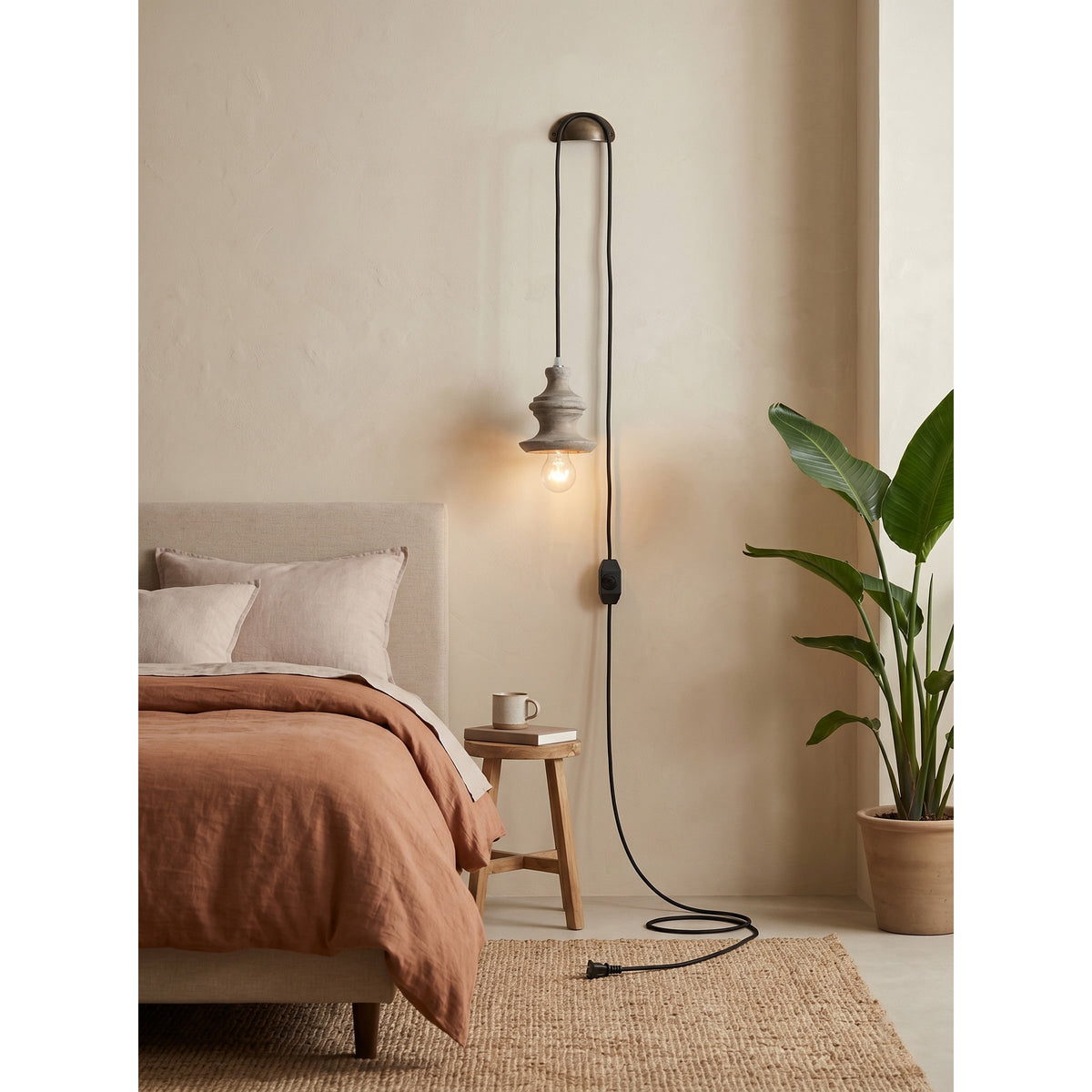 Vornel-trælampe med ledning