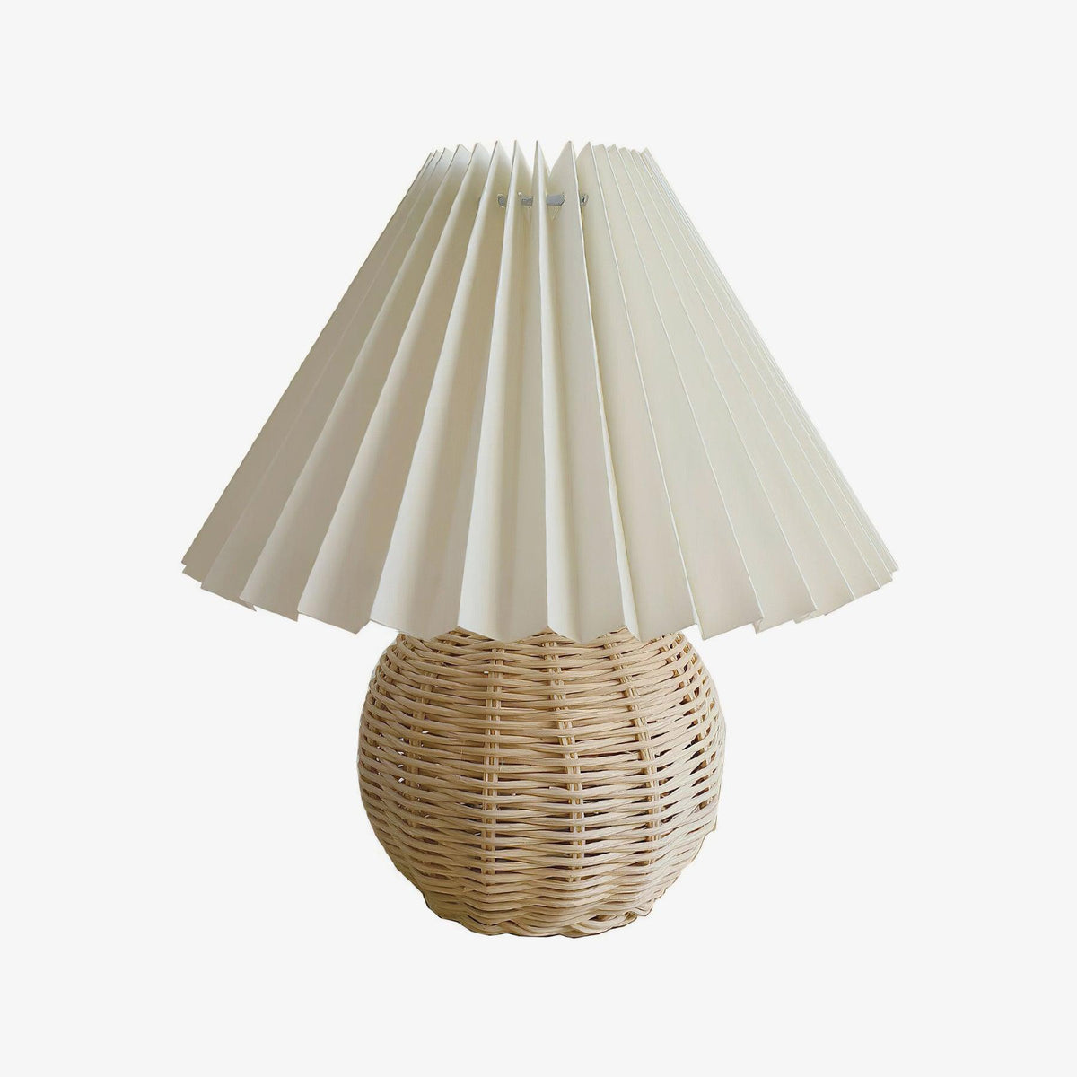 Ravuena borðlampi úr plíseruðu rattan