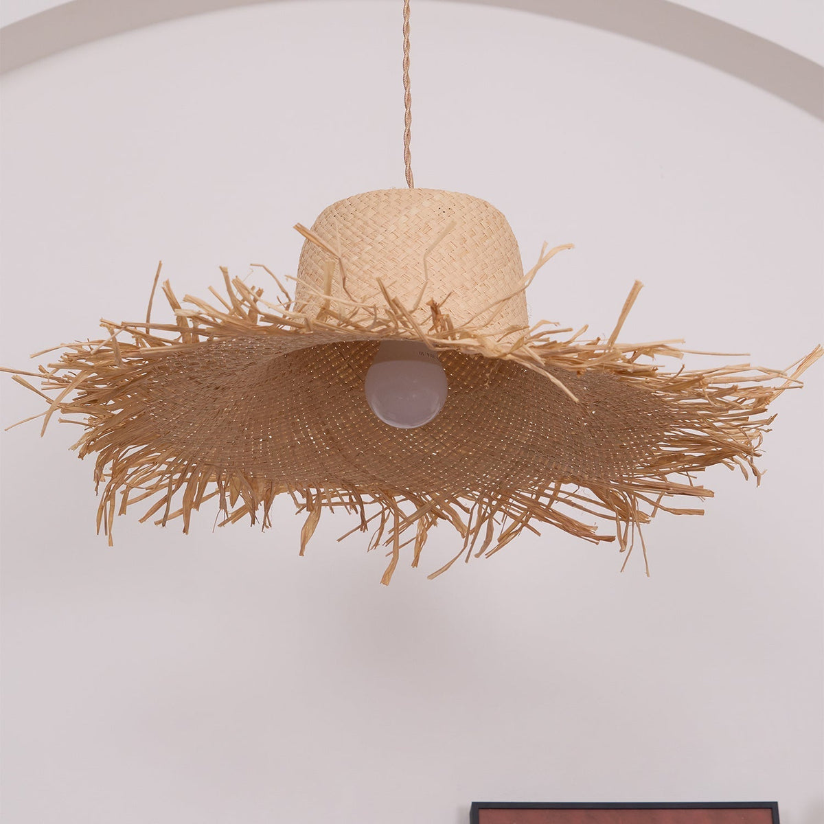 Vocan vintage pendellampe i rattan