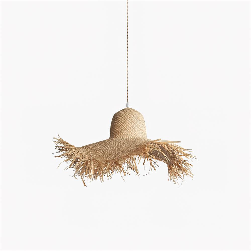 Vocan vintage pendellampe i rattan