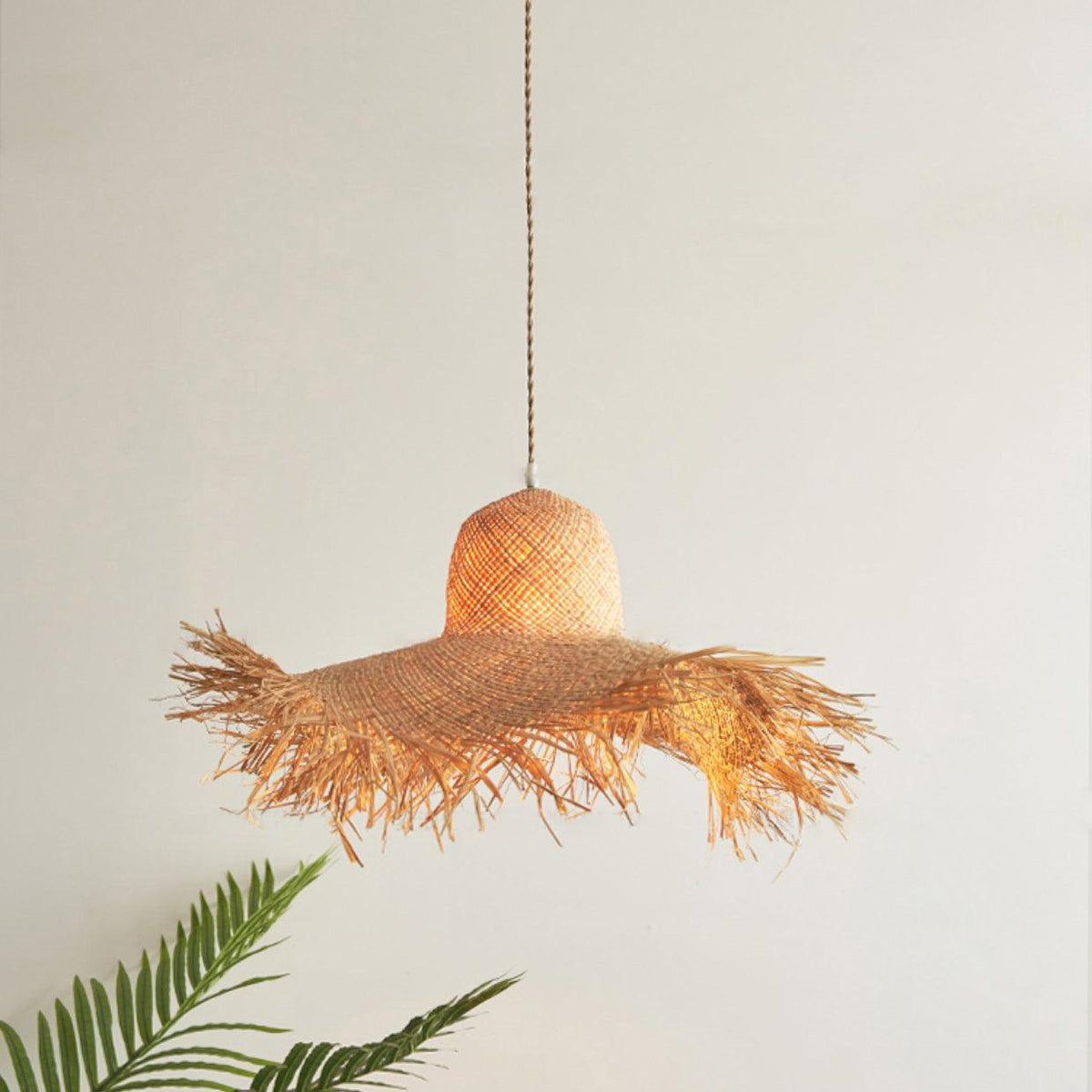 Vocan vintage pendellampe i rattan