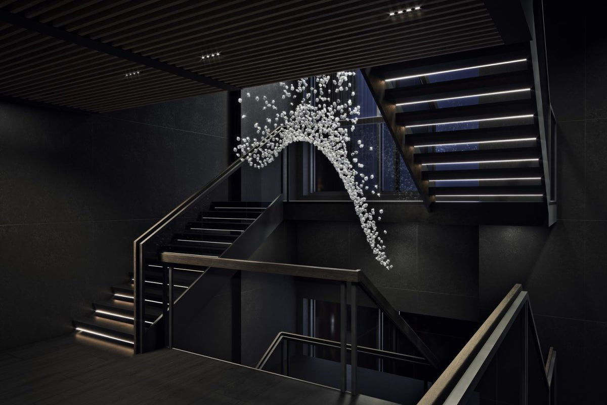 Candeeiro de teto OreStone Grand em cristal de quartzo personalizável