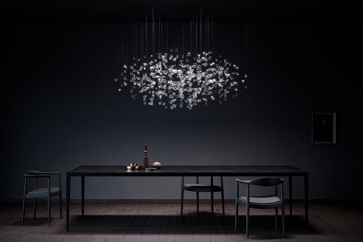 Candeeiro de teto OreStone Grand em cristal de quartzo personalizável