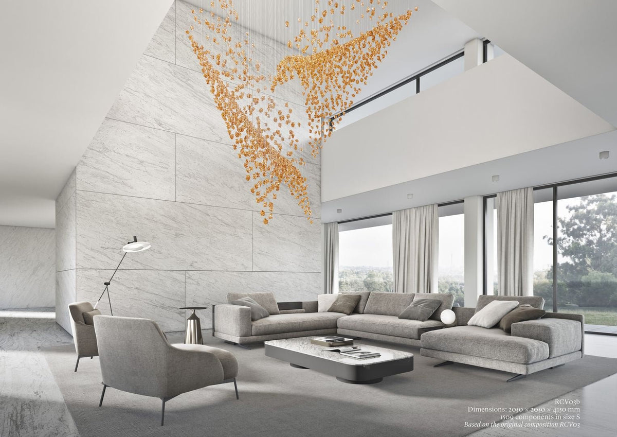 Candeeiro de teto OreStone Grand em cristal de quartzo personalizável