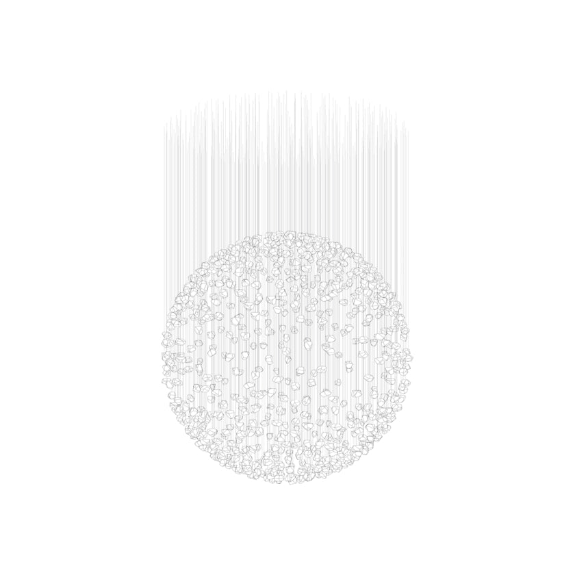 Candeeiro de teto OreStone Grand em cristal de quartzo personalizável