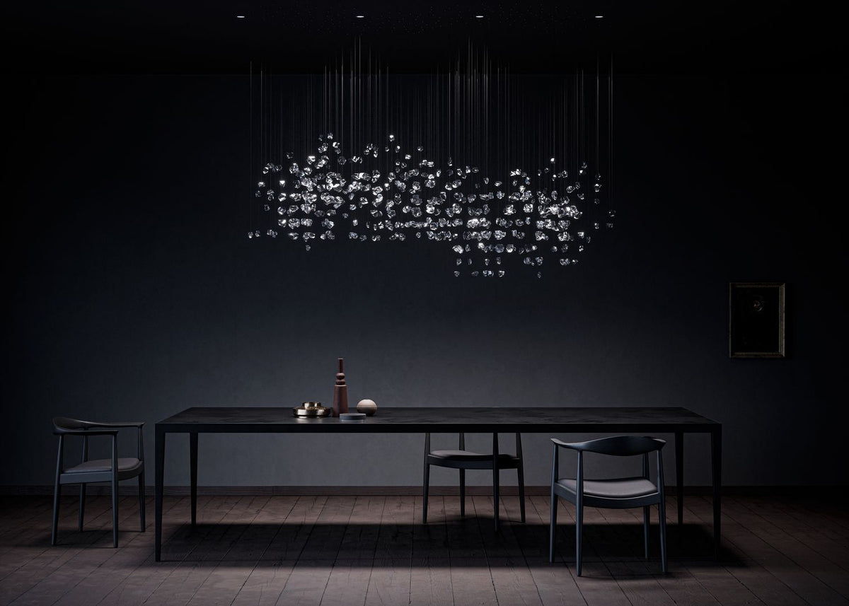 Candeeiro de teto OreStone Grand em cristal de quartzo personalizável