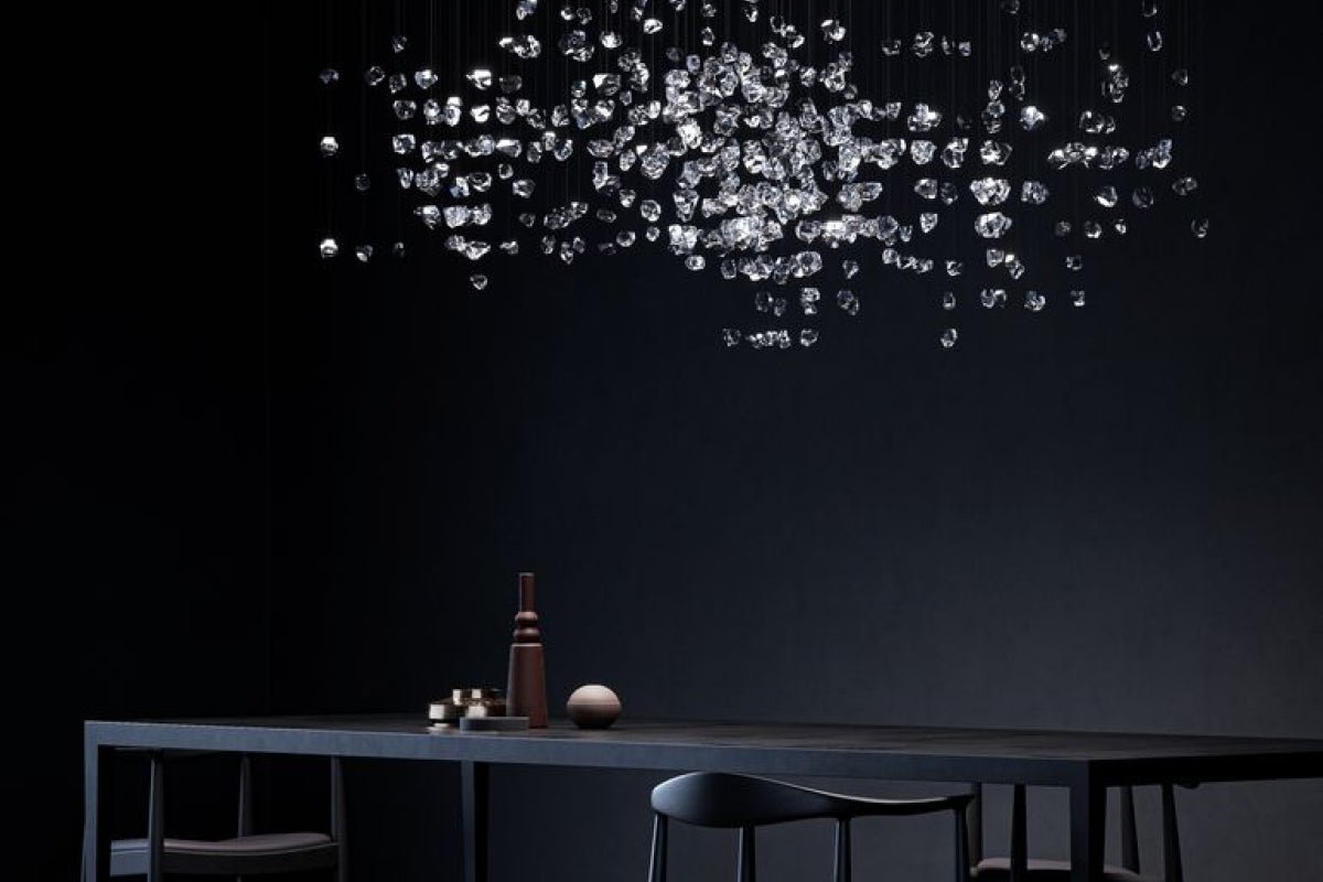 Candeeiro de teto OreStone Grand em cristal de quartzo personalizável