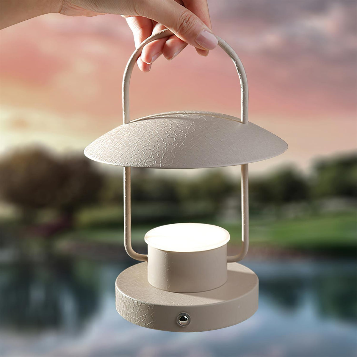 Solaran grå modern bordslampa
