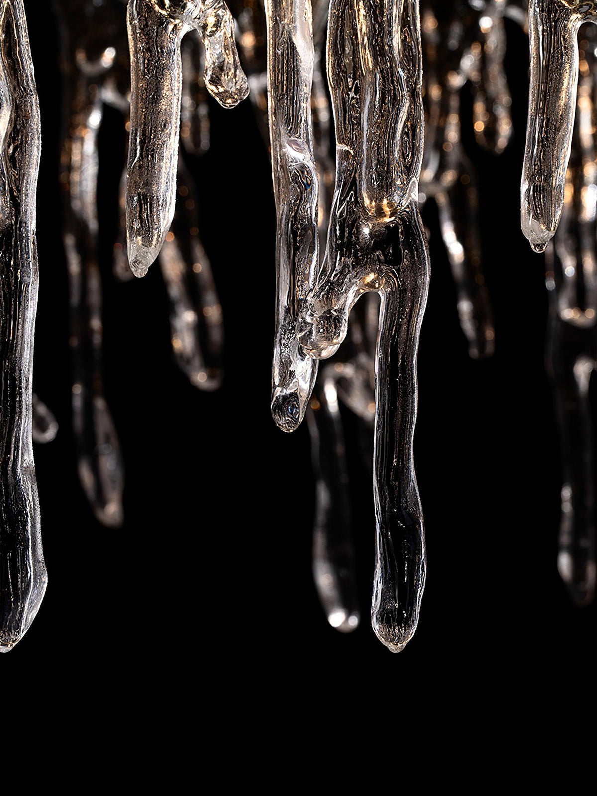 Candelabro de cristal de luxo retangular em forma de estalactite de gelo Cathaa pós-moderno