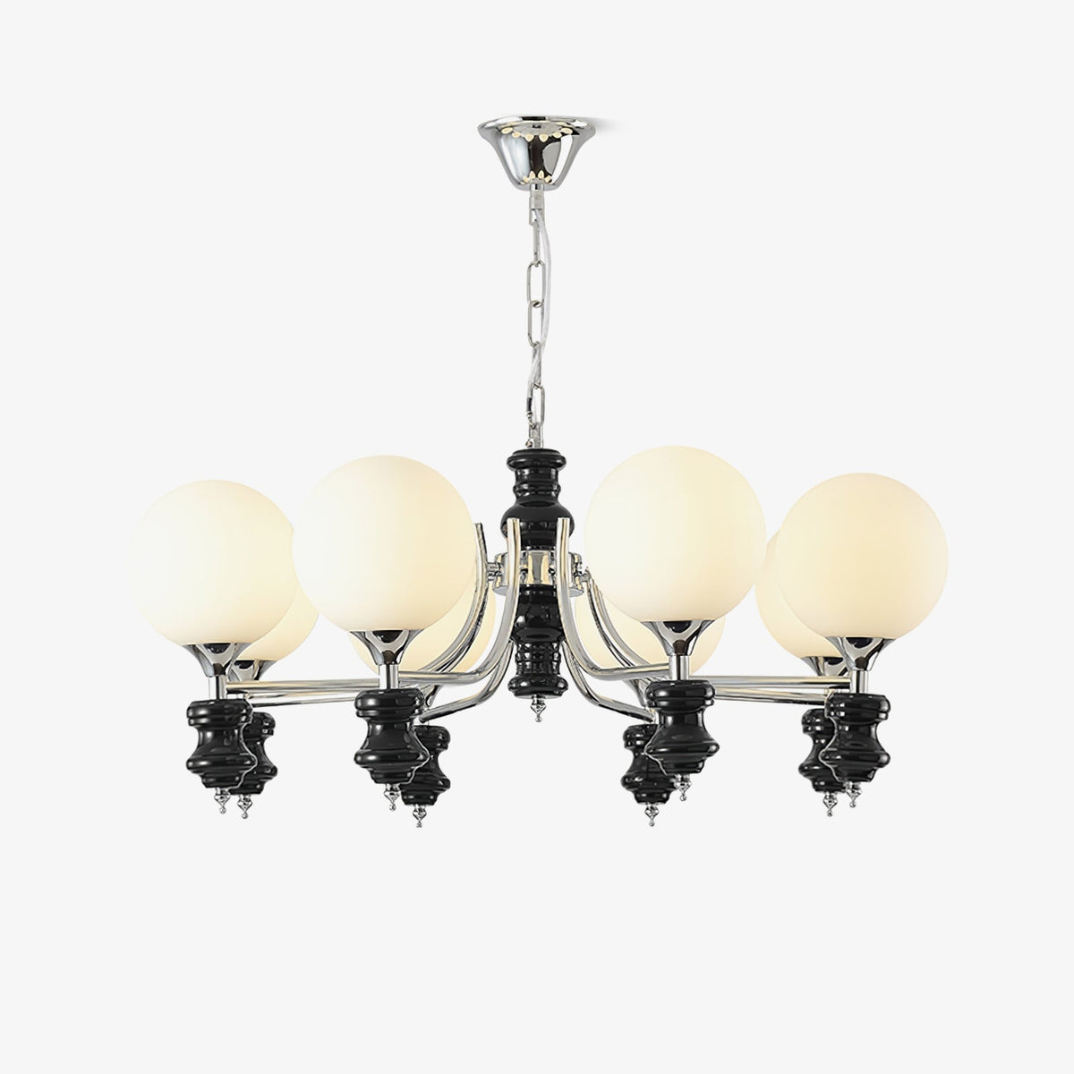 Miraena regal kuglelysekrone i matteret glas