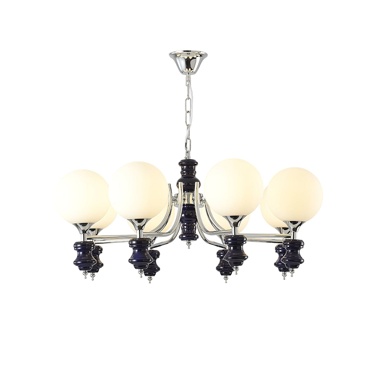 Miraena regal kuglelysekrone i matteret glas