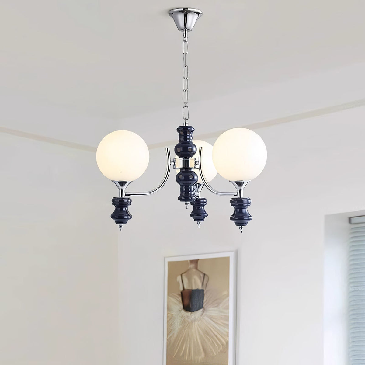 Miraena regal kuglelysekrone i matteret glas