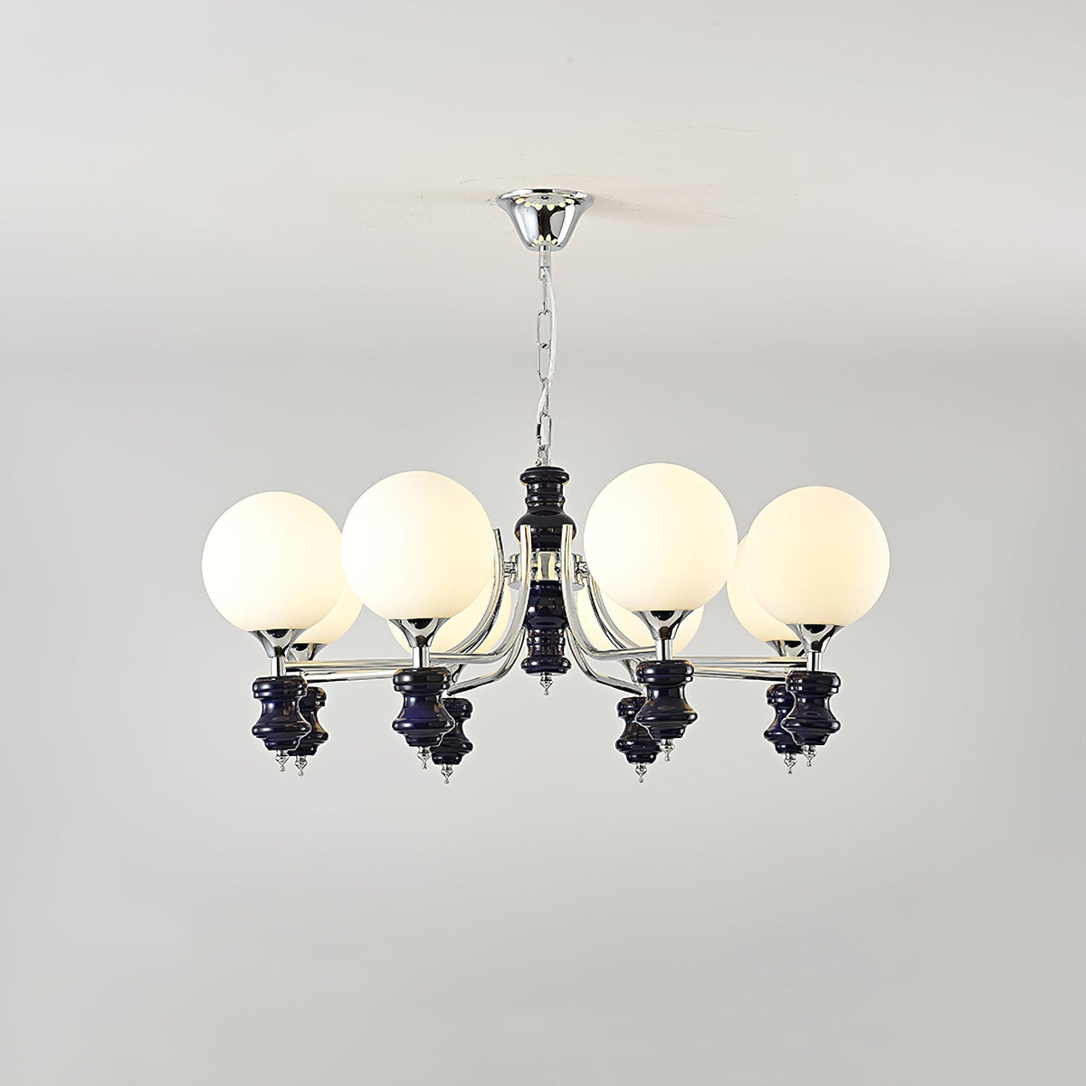 Miraena regal kuglelysekrone i matteret glas