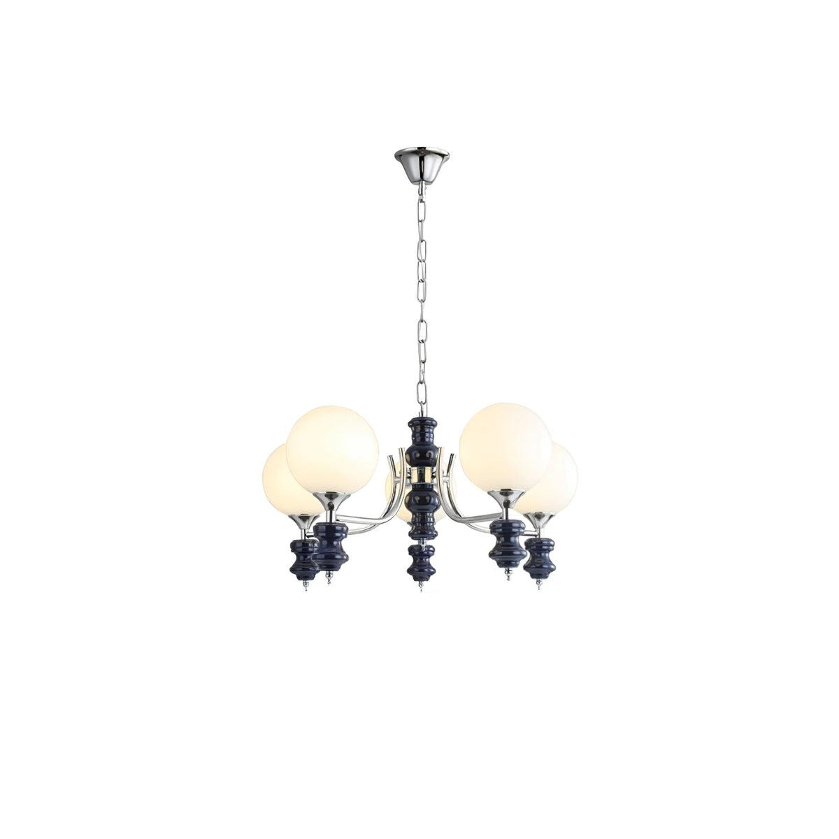Miraena regal kuglelysekrone i matteret glas