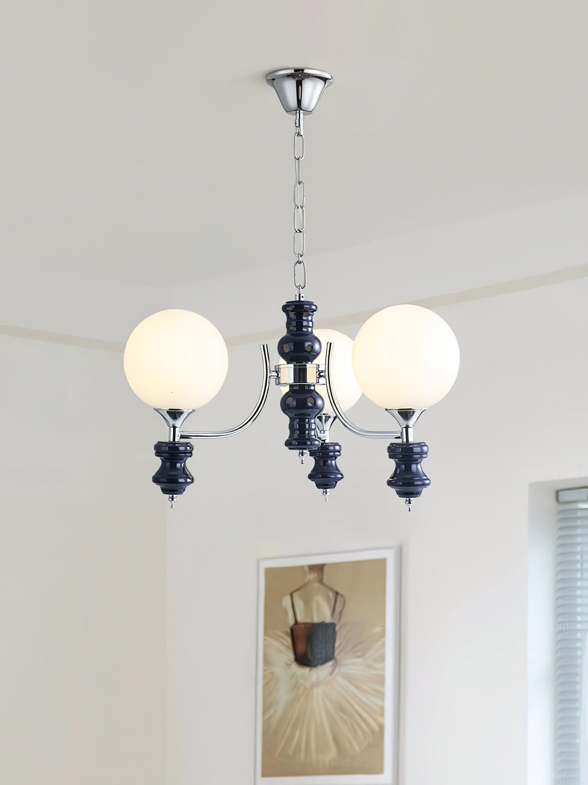 Miraena regal kuglelysekrone i matteret glas