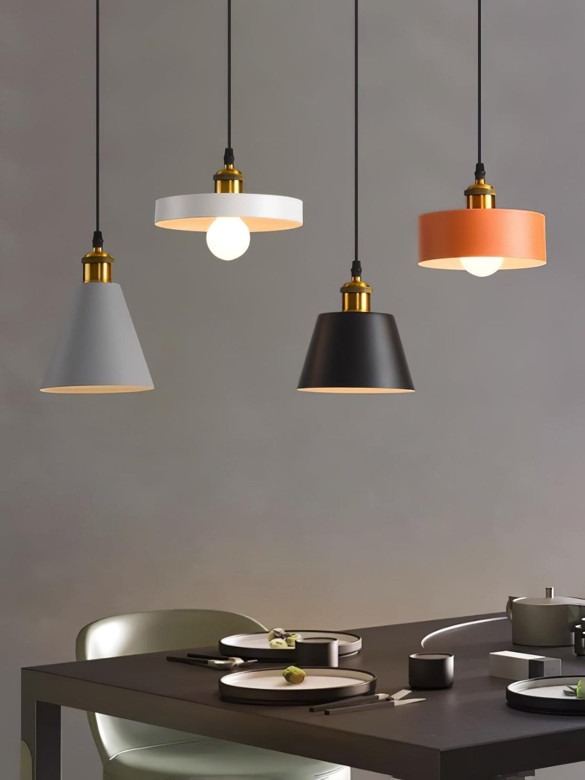 Trio industriel pendellampe i harpiks