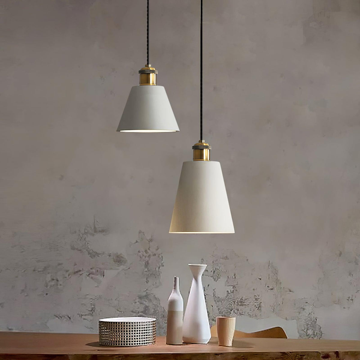 Trio industriel pendellampe i harpiks