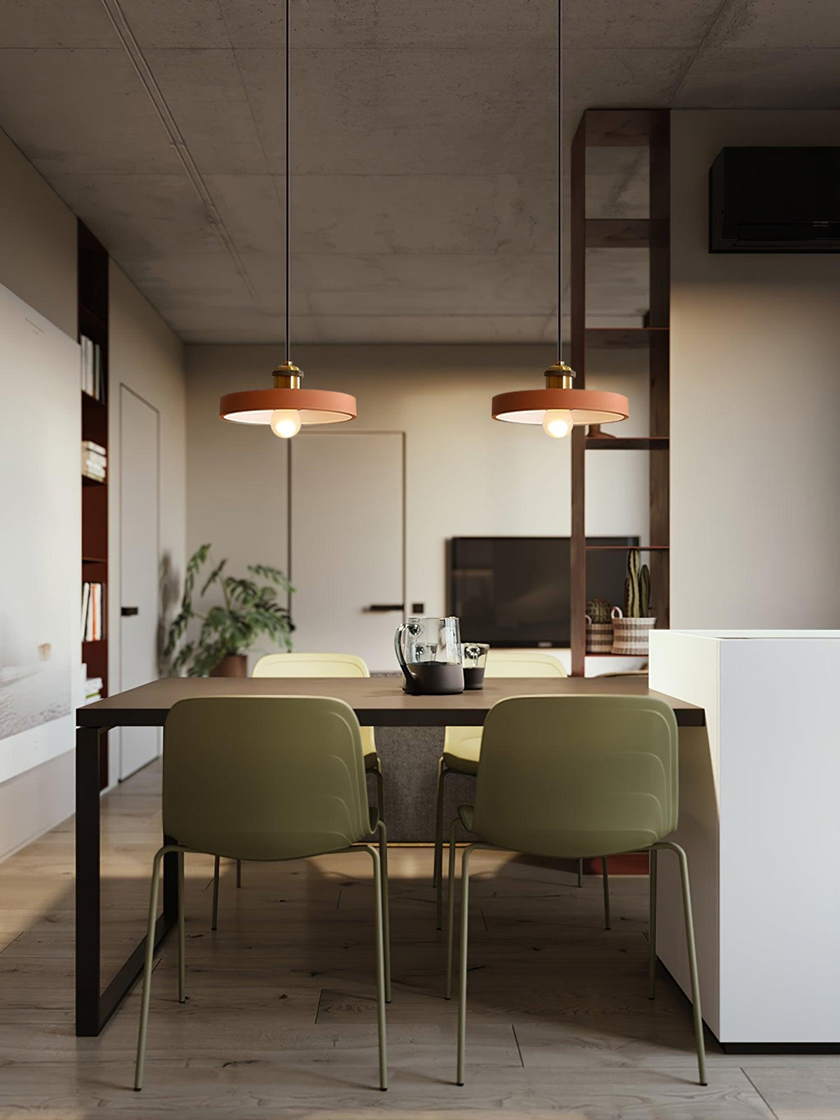 Trio industriel pendellampe i harpiks