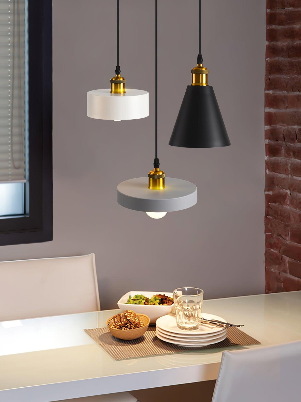 Trio industriel pendellampe i harpiks