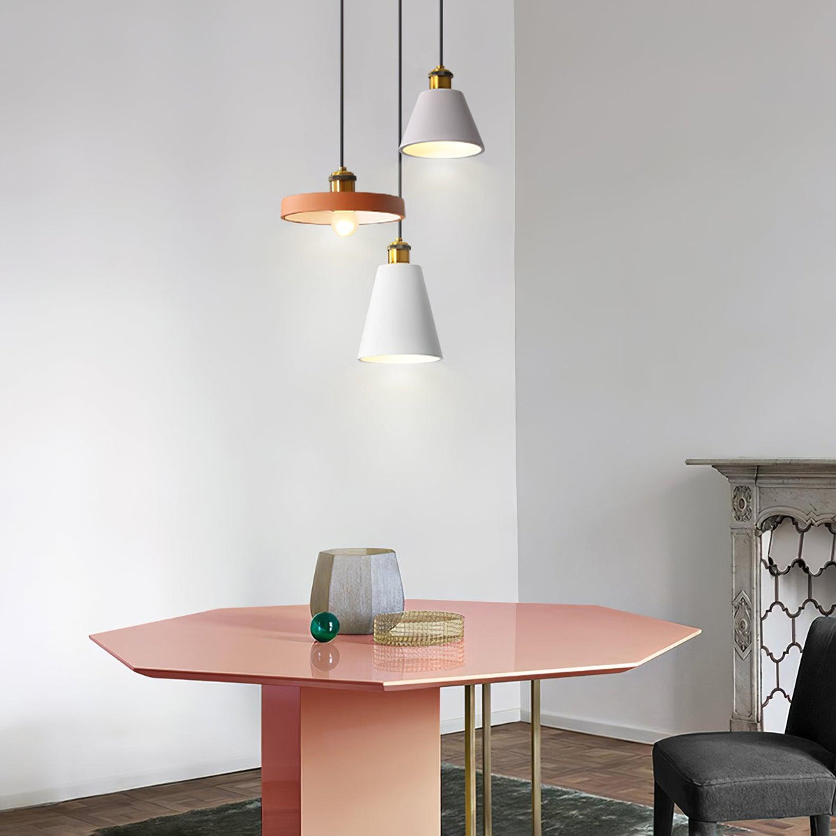 Trio industriel pendellampe i harpiks