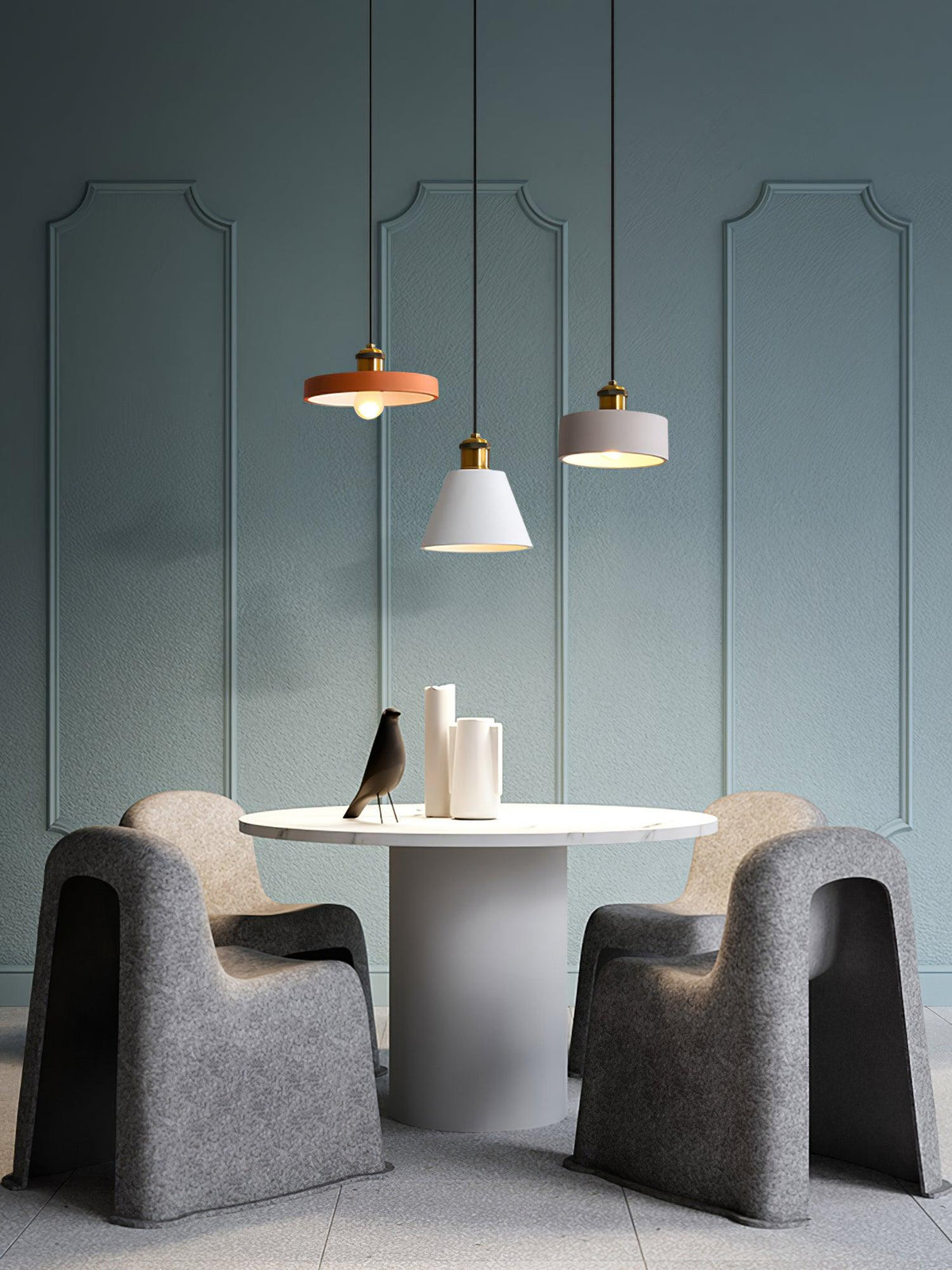 Trio industriel pendellampe i harpiks