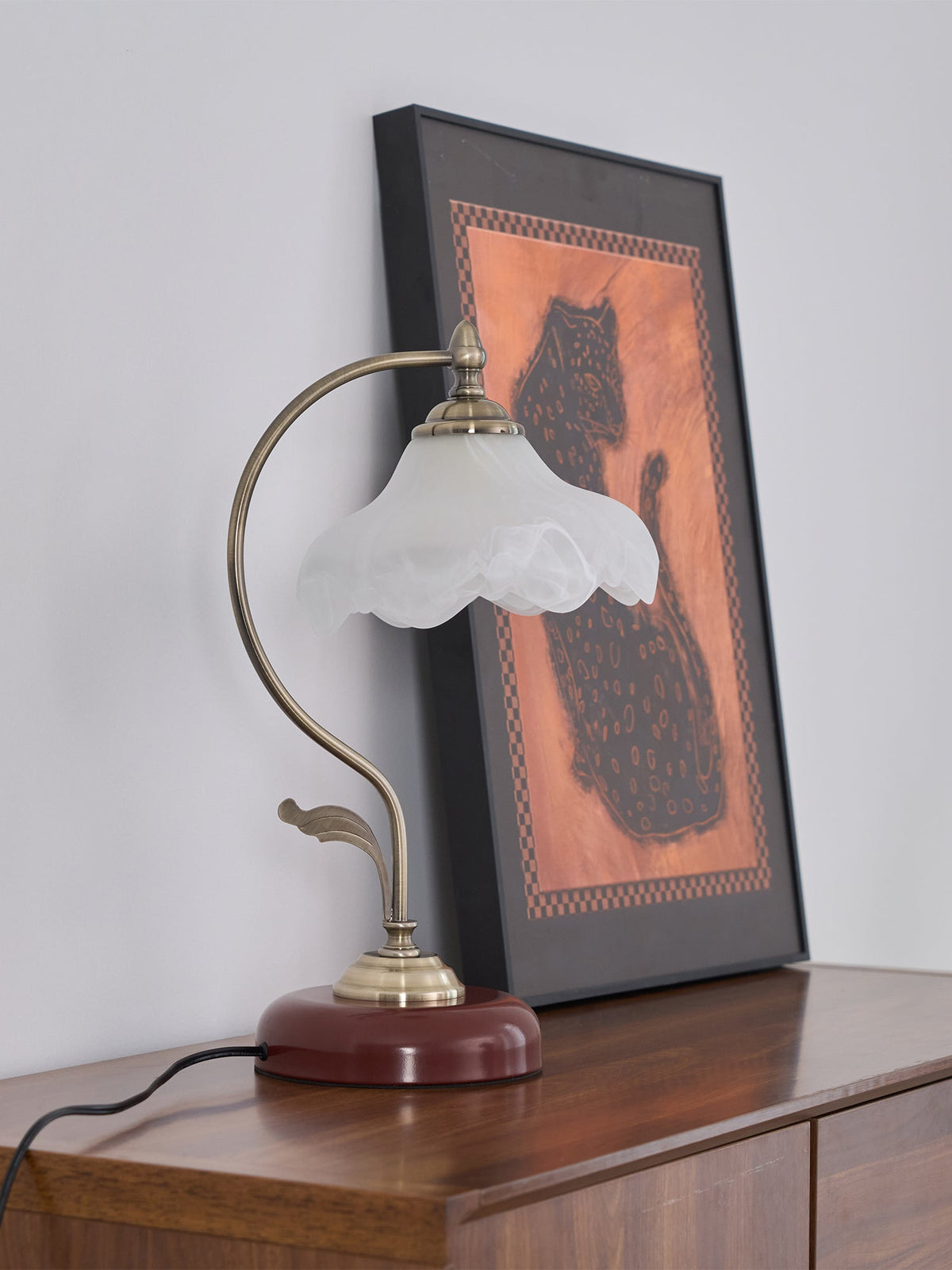 Velivise retro bordslampa i form av en blomma